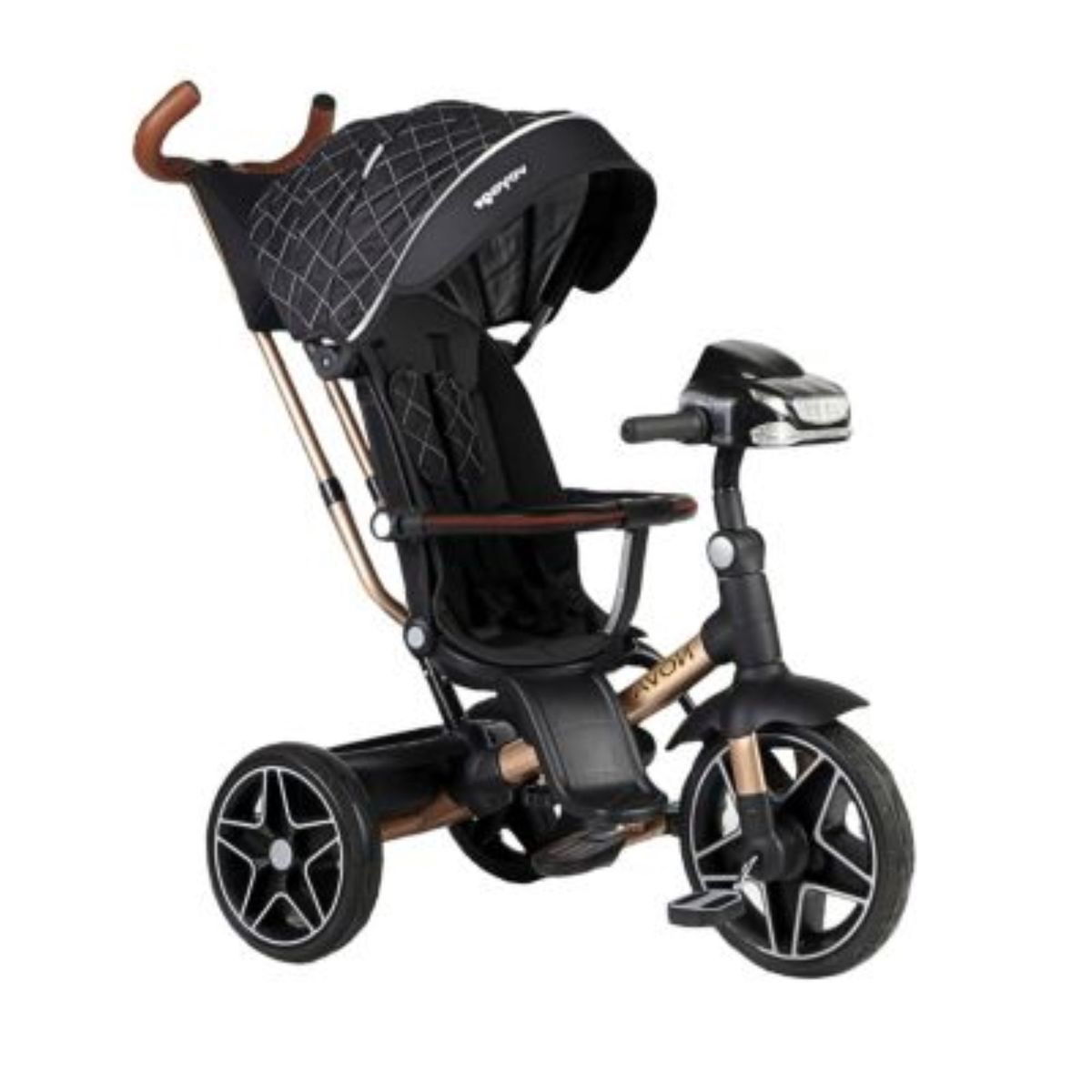 VOYAGE - Triciclo NOVA Giratorio 360° USB Bluetooth Tela UV Negro