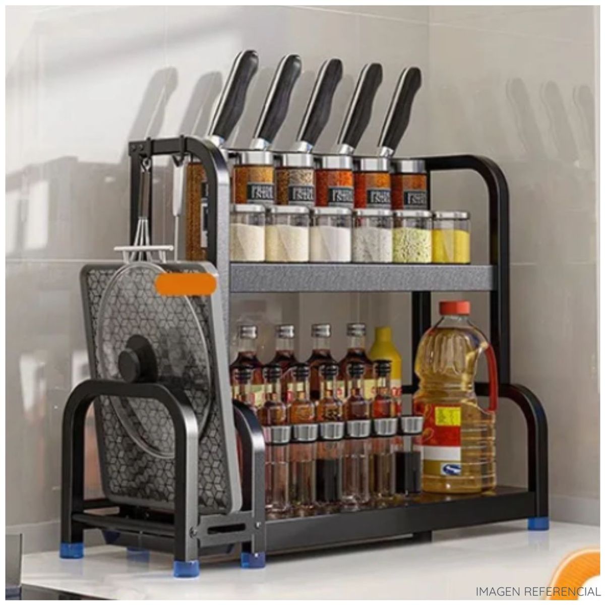 INSPIRA MARKET - Organizador de Especies Condimentos Utensilios 2 niveles multifunción
