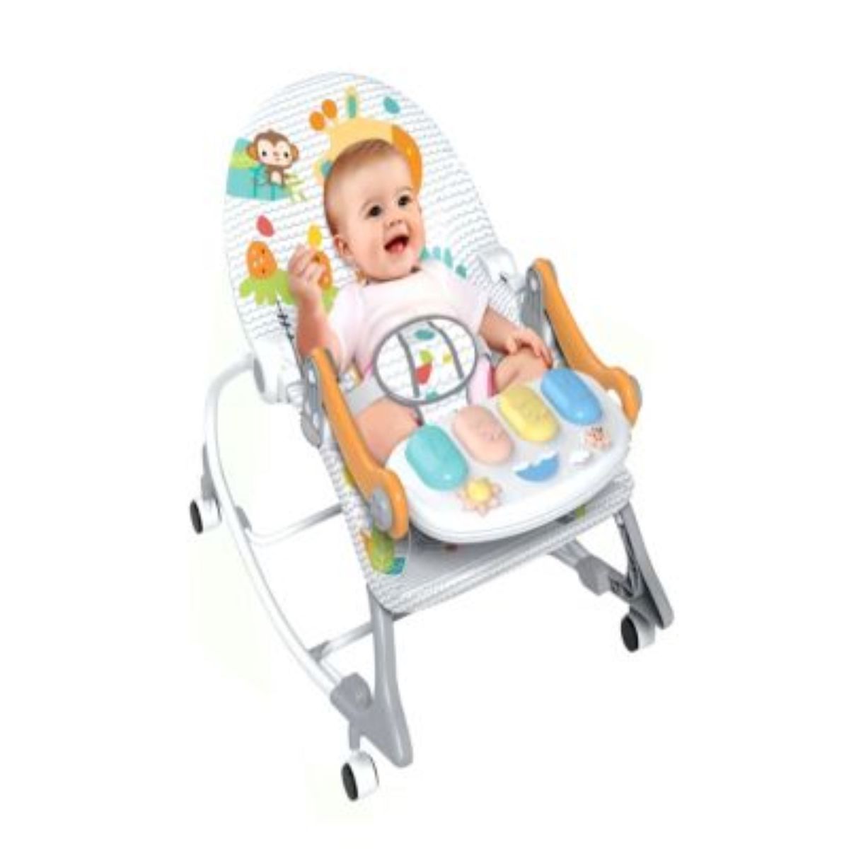 IDEAL - Silla Mecedora Ideal Musical con Piano Zaboo Plus Gris