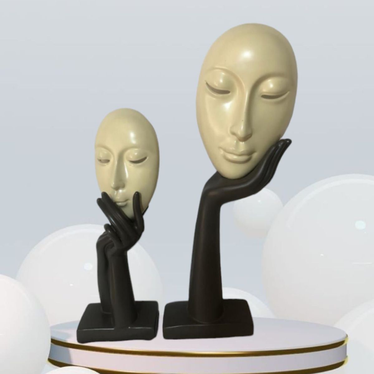 GENERICO - Escultura Mascara de Dama Abstracta