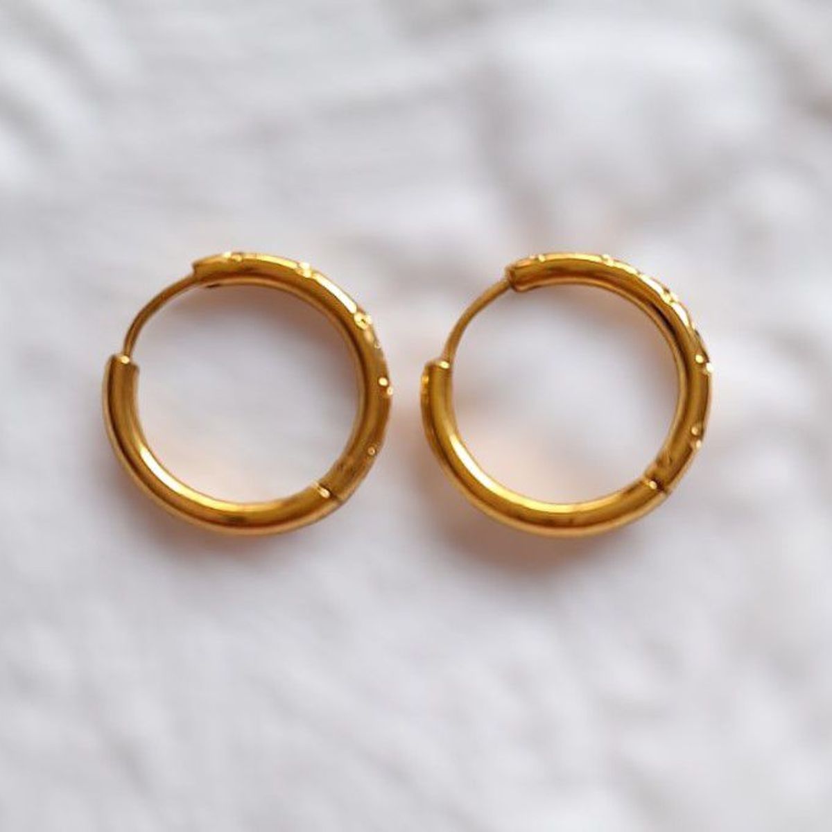 GENERICO - Aretes argollas con strass en acero inoxidable