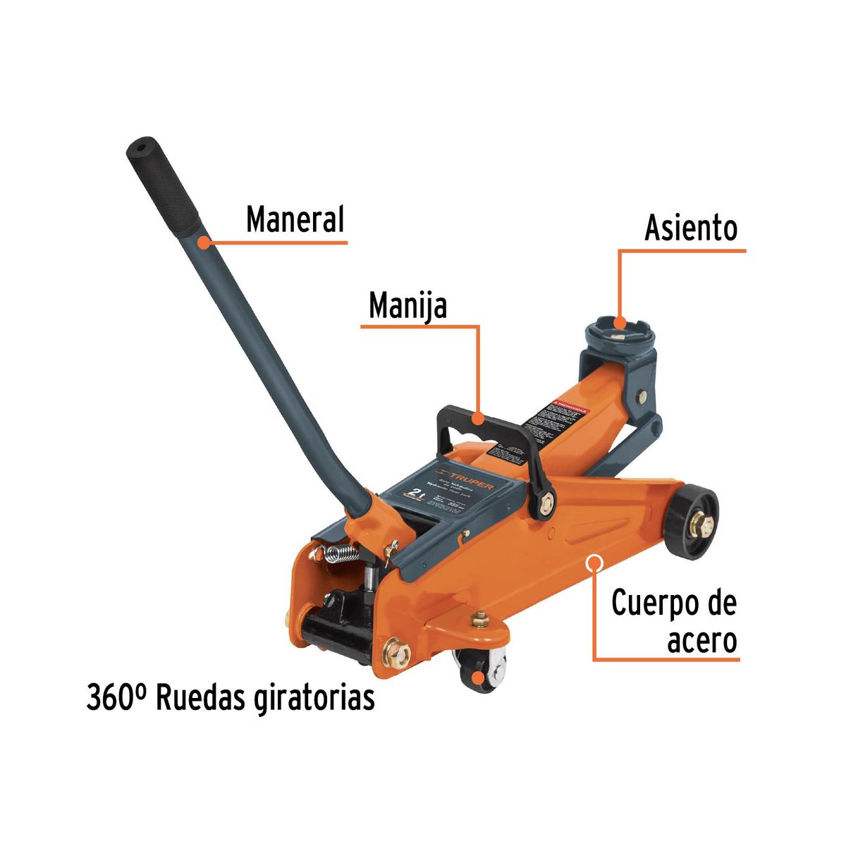 TRUPER - Gata tipo lagarto 2 toneladas de 50 movimientos Truper