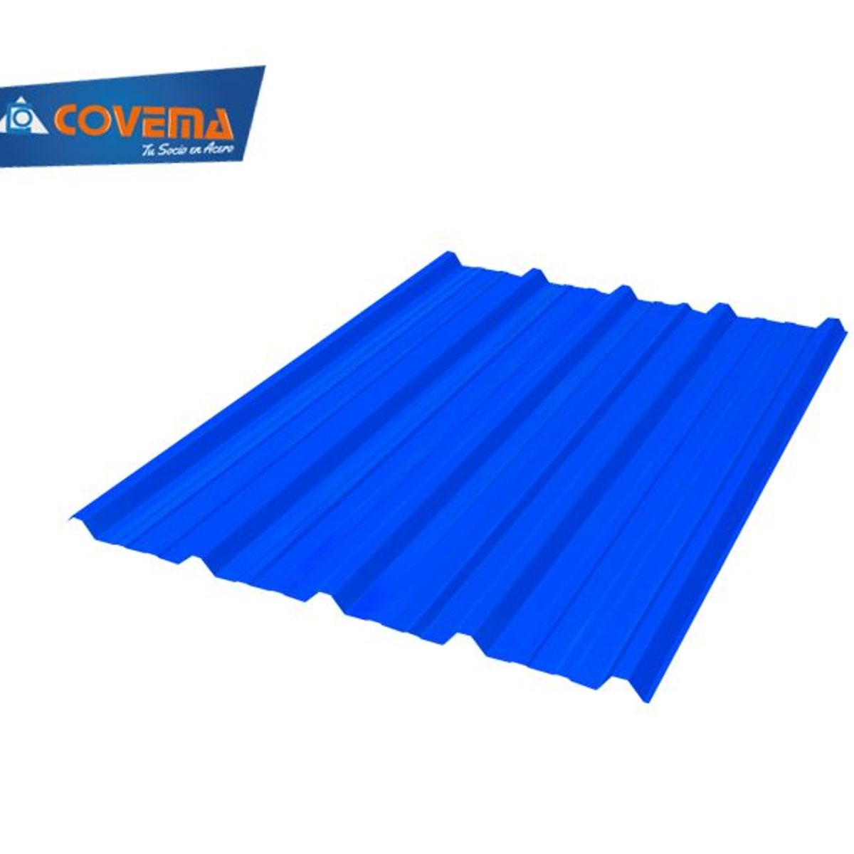 COVEMA - Techo Aluzinc TR5 Azul - 1.08 mts x 6.00 mts x 0.30 mm