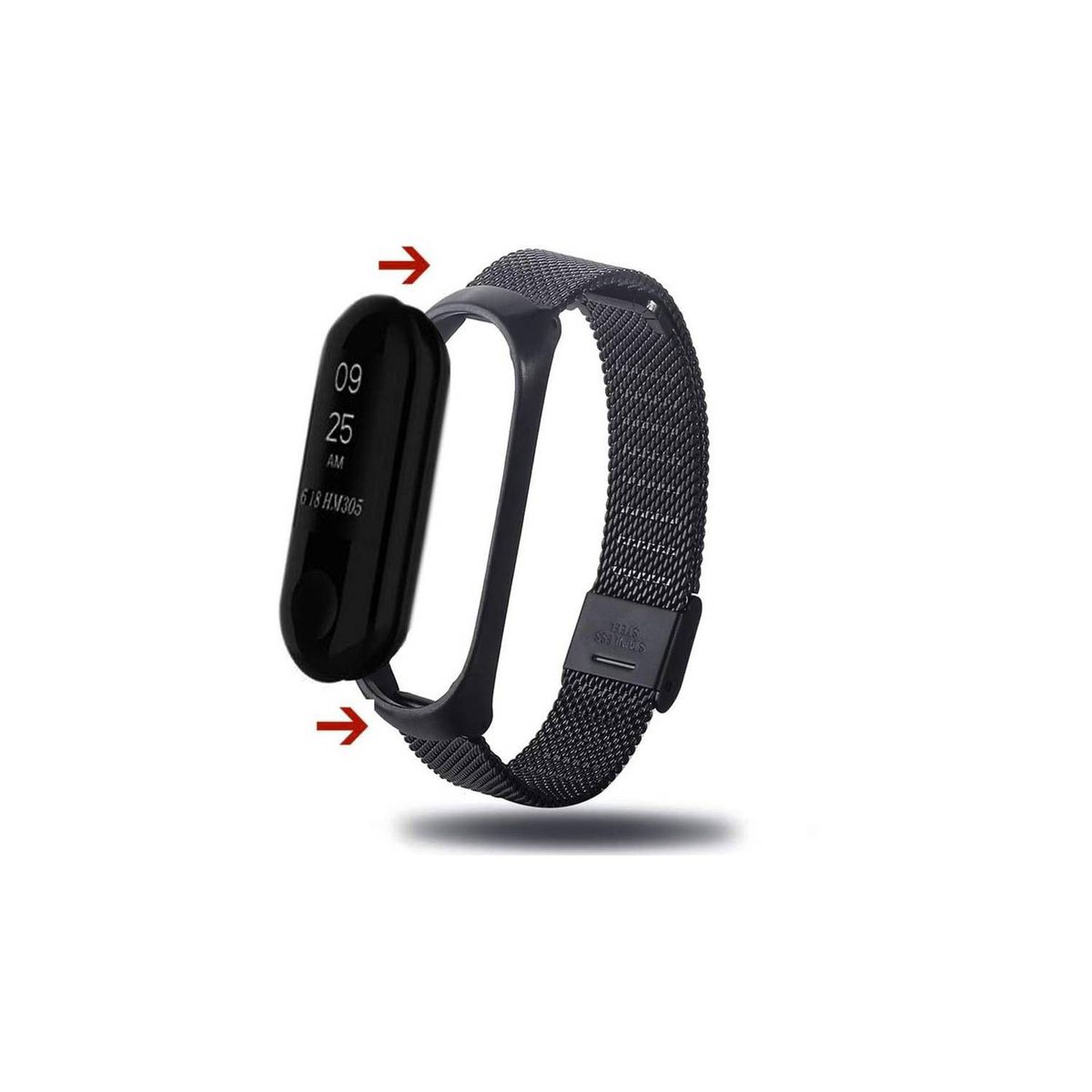 GENERICO - Correa de Metal para Xiaomi Mi Band 8 - Negro