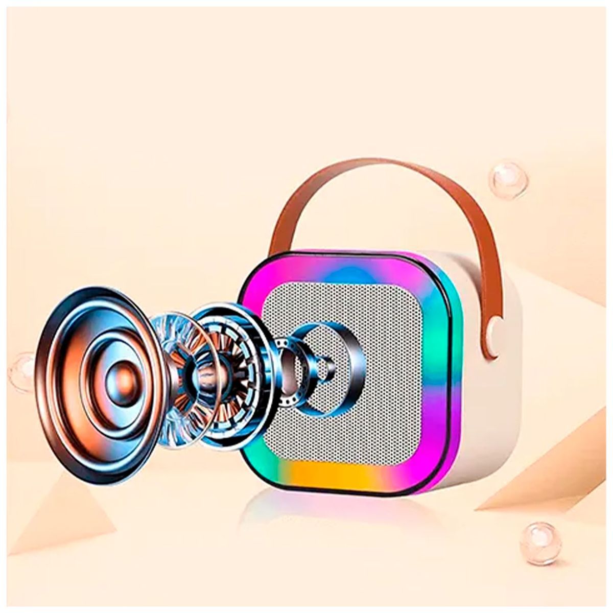 GENERICO - Karaoke Portátil Con Micrófono Bluetooth Mini Parlante - PERLA