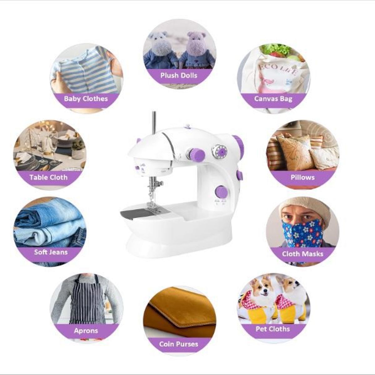 GENERICO - Mini maquina de coser con mesa de extensión