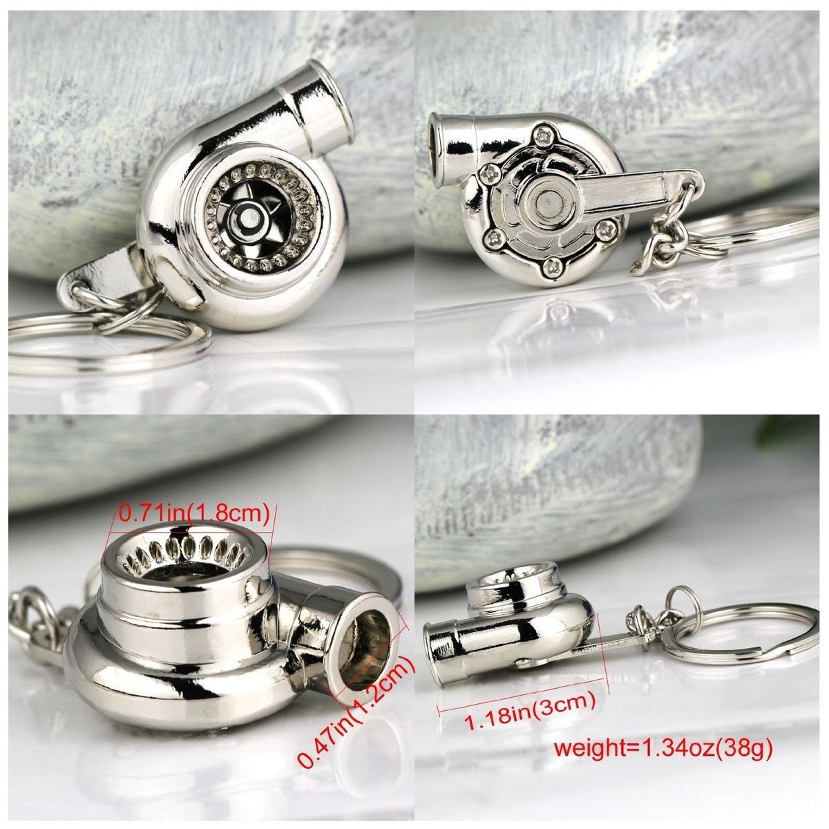 GENERICO - Llavero Turbo Derportivo Cromado