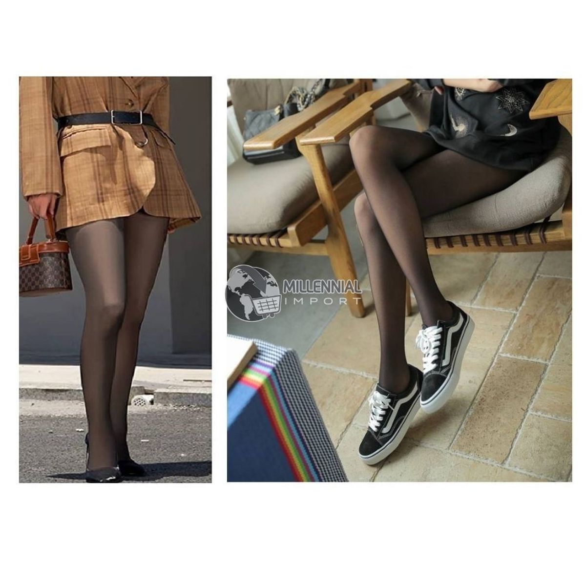 GENERICO - Panty Efecto Piel Calentador Forro Polar Tono Traslúcido