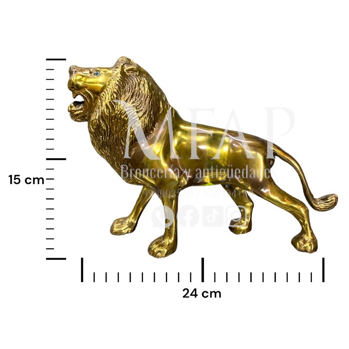 MFAP BRONCERIA Y ANTIGUEDADES - León en bronce escultura en bronce