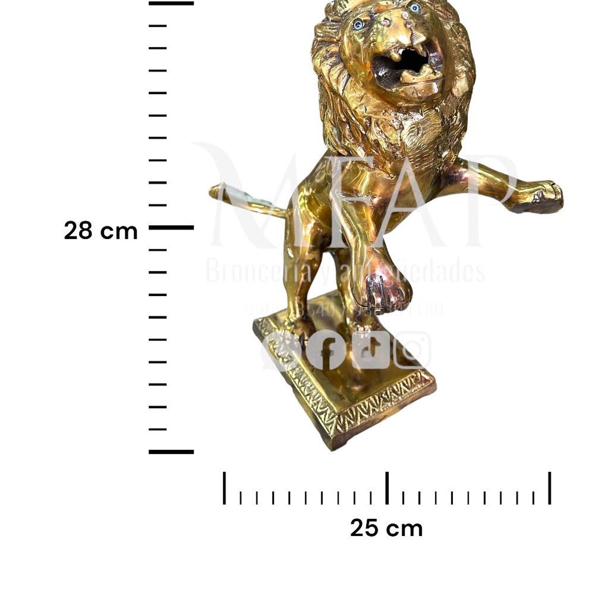 MFAP BRONCERIA Y ANTIGUEDADES - León con base escultura en bronce