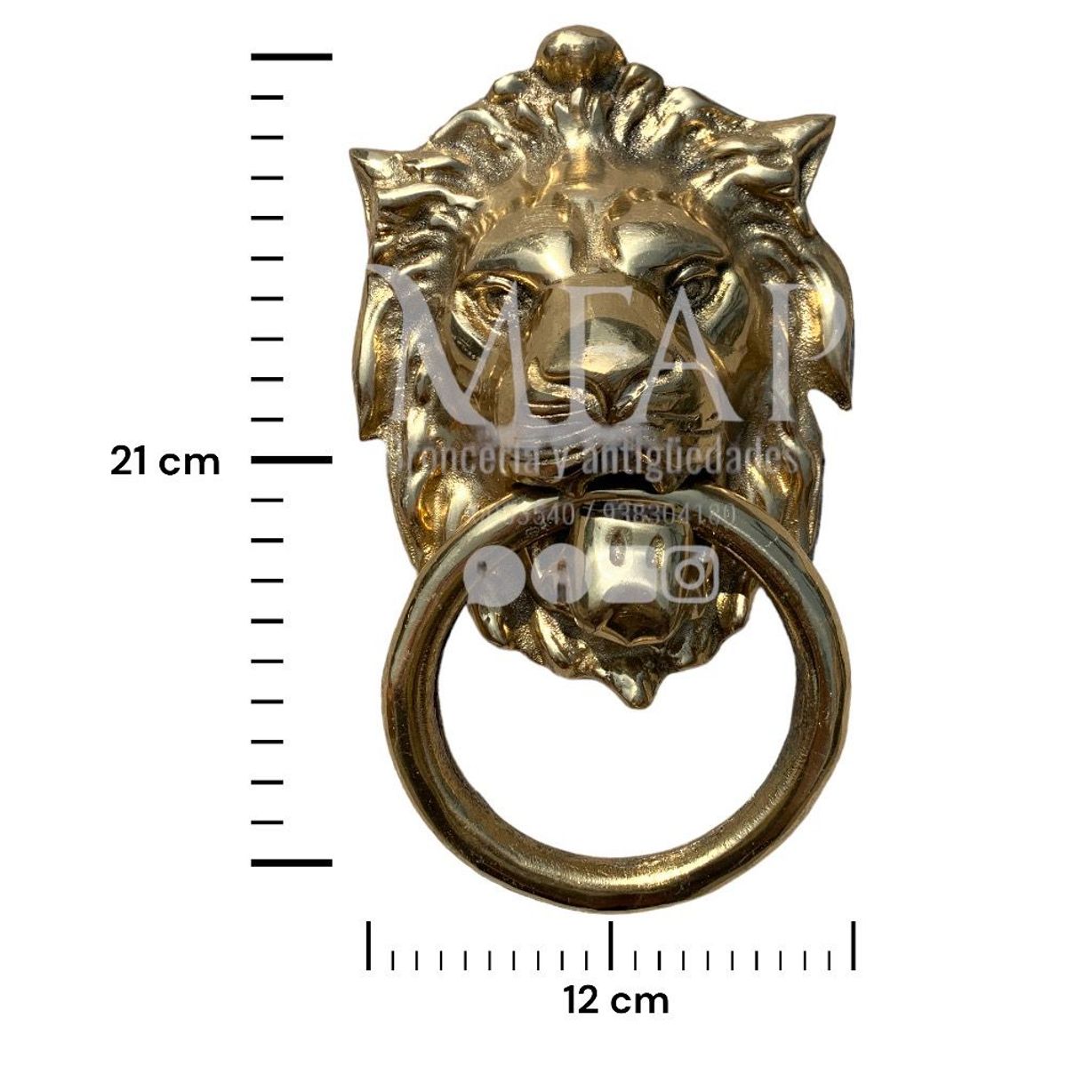 MFAP BRONCERIA Y ANTIGUEDADES - Aldaba de león en bronce - mediana