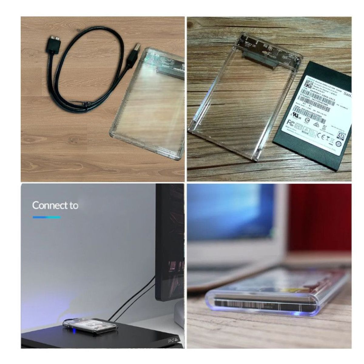 GENERICO - ESTUCHE + 2en1 Case Protector Disco Duro / ssd a  usb 3.0 sata a usb