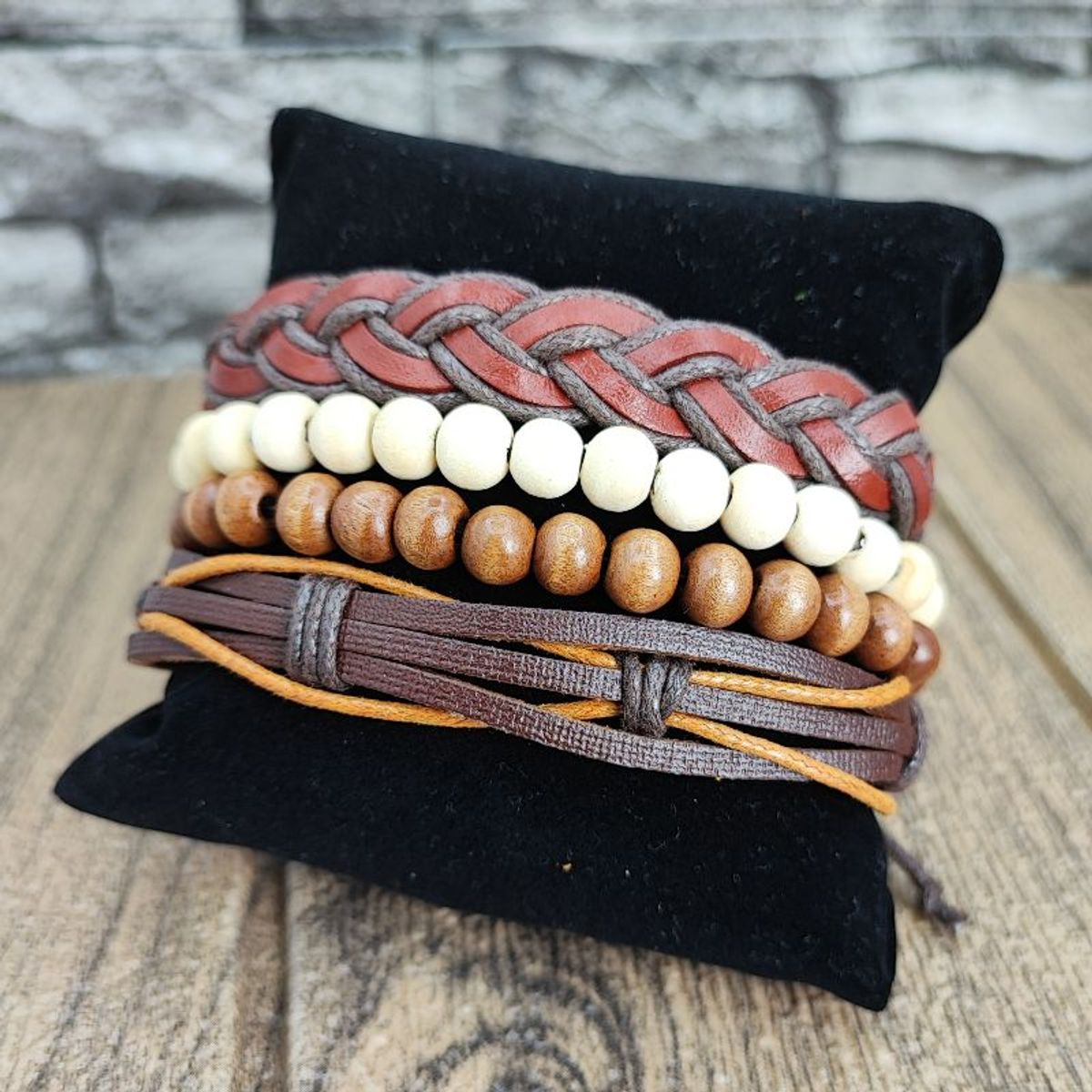 GENERICO - Pulseras de Cuero para Hombres - Marrón