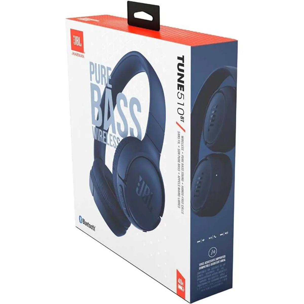 JBL - AUDIFONOS JBL TUNE 510 BT COLOR AZUL - 57 HORAS