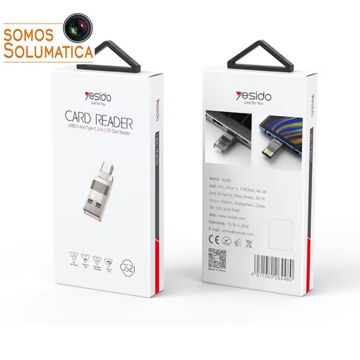 YESIDO - Adaptador Lector De Memorias Microsd - 2en1 USB y Tipo C - Yesido