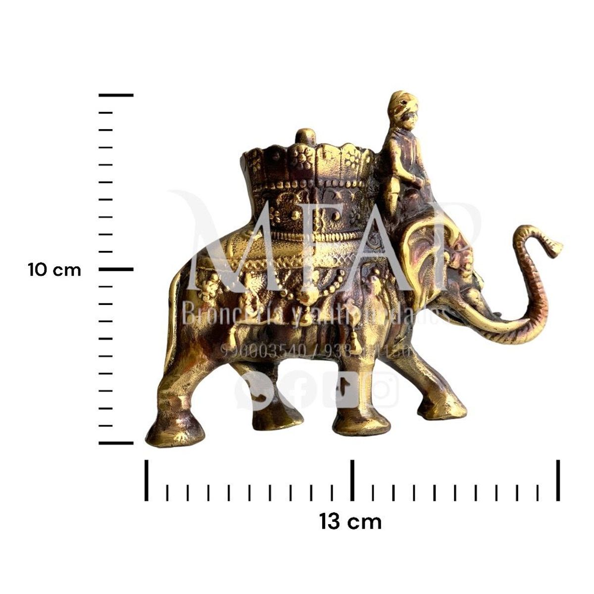MFAP BRONCERIA Y ANTIGUEDADES - Elefante Hindu en bronce - mediano