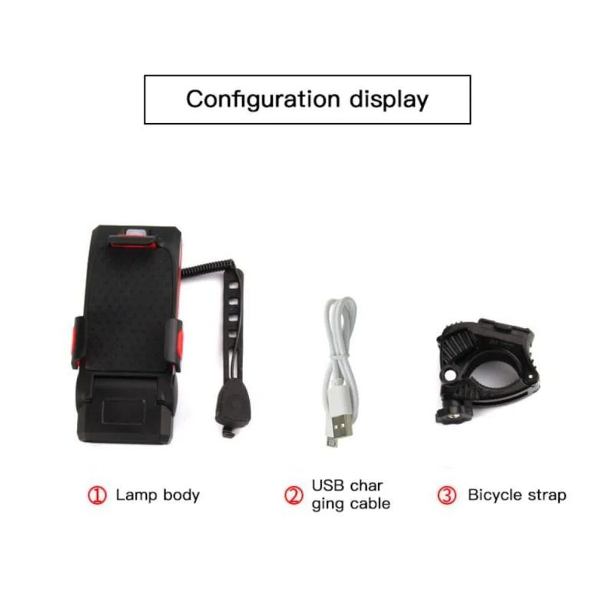 GENERICO - Soporte Celular Power Bank Luz Alarma 4en1 Bicicleta 4000mAh