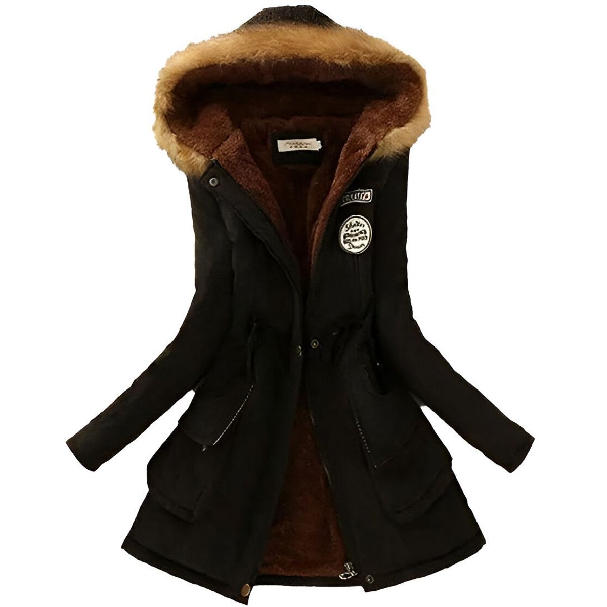 GENERICO - Casaca Abrigo para Mujer - Modelo Parka - Color Negro