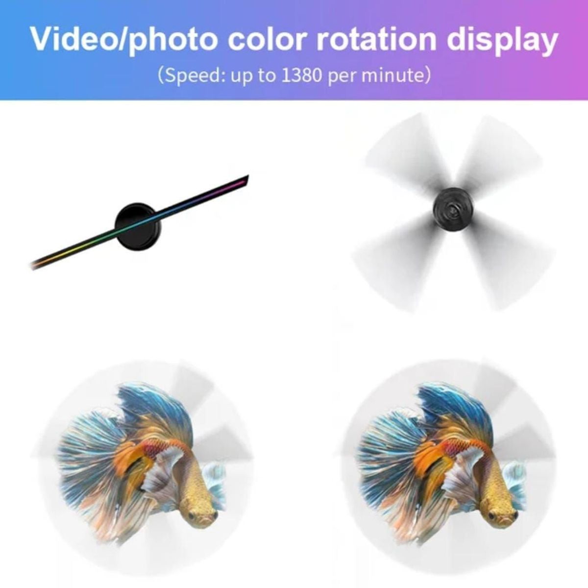 GENERICO - Letrero Holograma 3d Publicidad Proyector Full Color Eventos