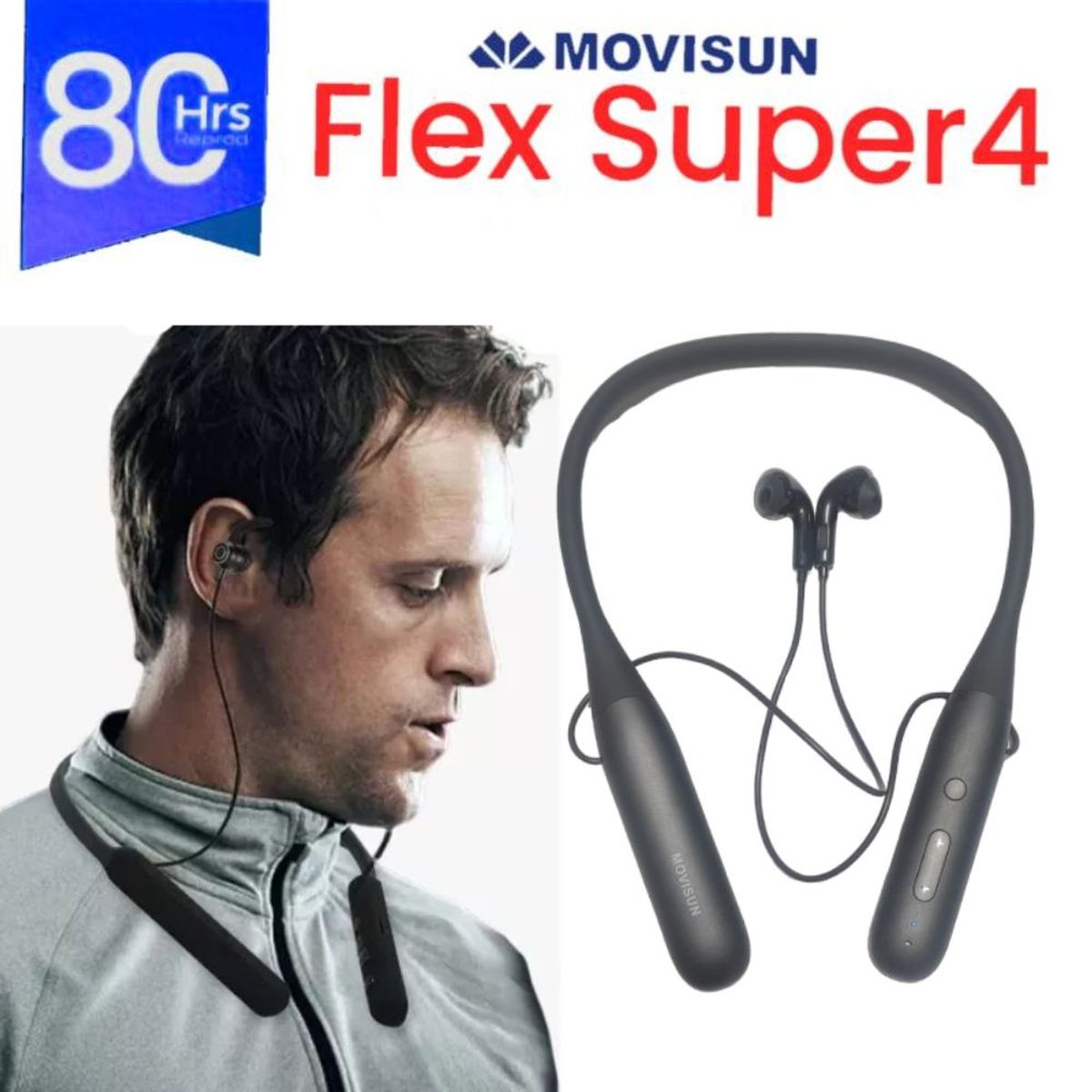MOVISUN - Audifonos Bluetooth Inalambrico Depoirtivo Movisun Flex Super4
