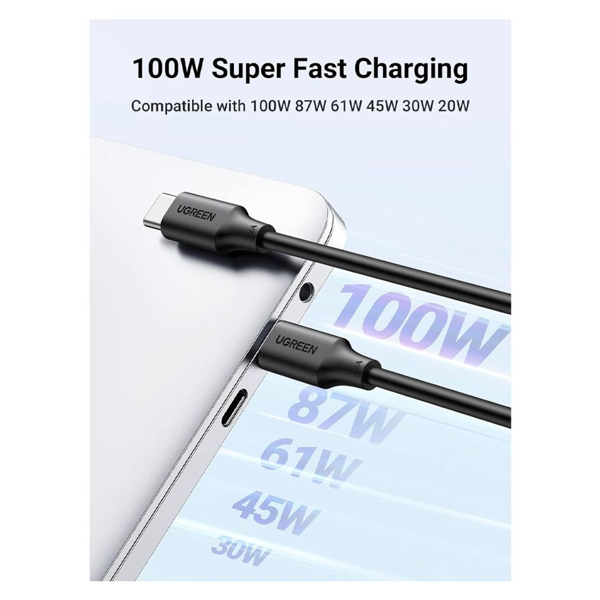 UGREEN - Cable Usb C Ugreen Carga Rápida 100w 2metros