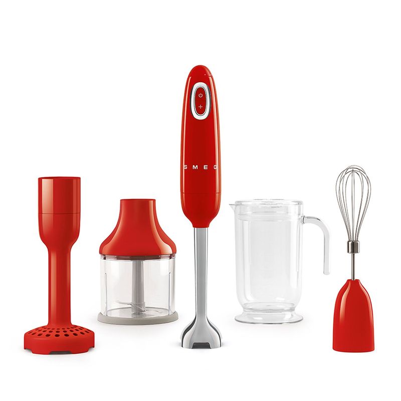 CRATE & BARREL - Batidora de Mano Smeg con Accesorios Rojo