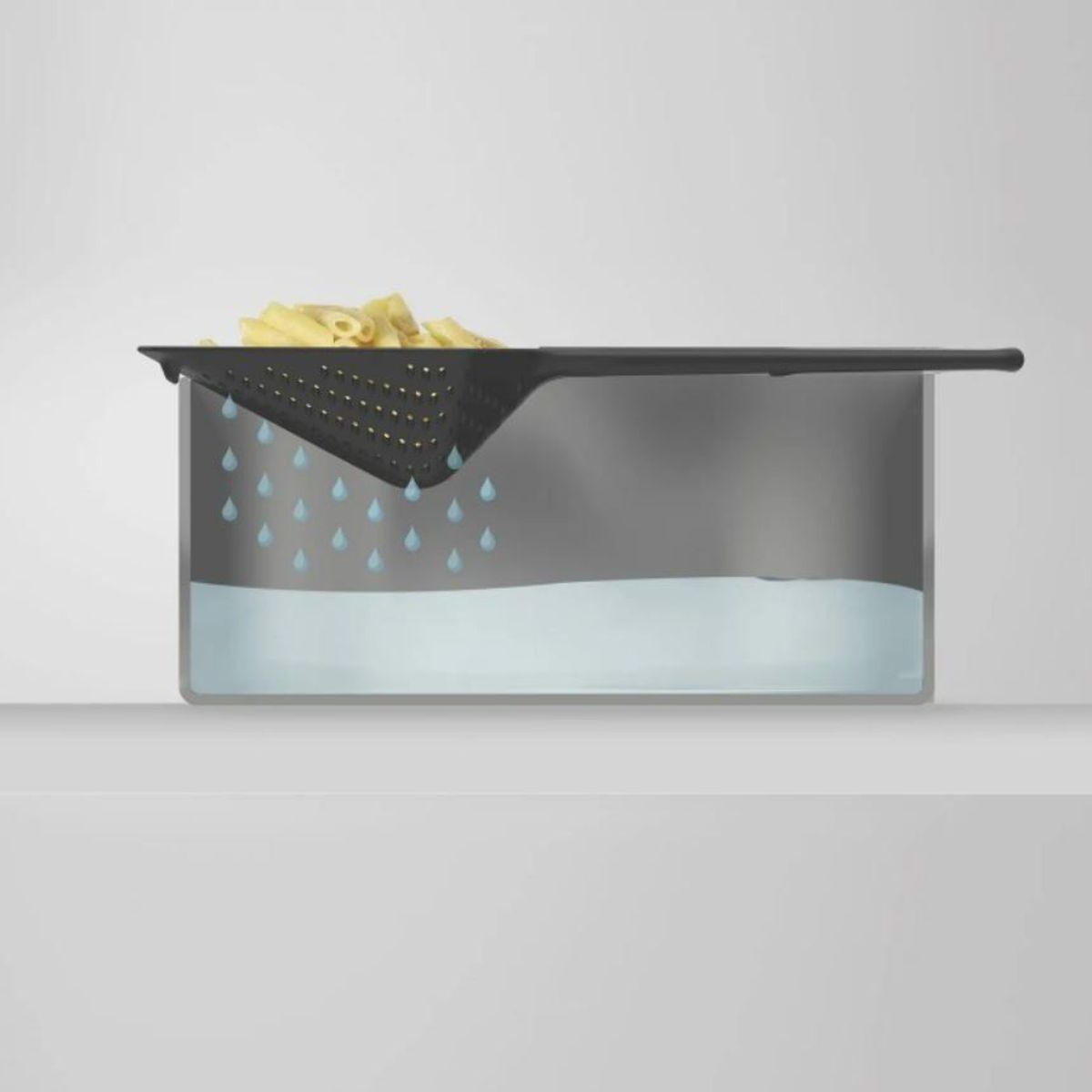 CRATE & BARREL - Cucharón Colador Grande Negro JOSEPH JOSEPH