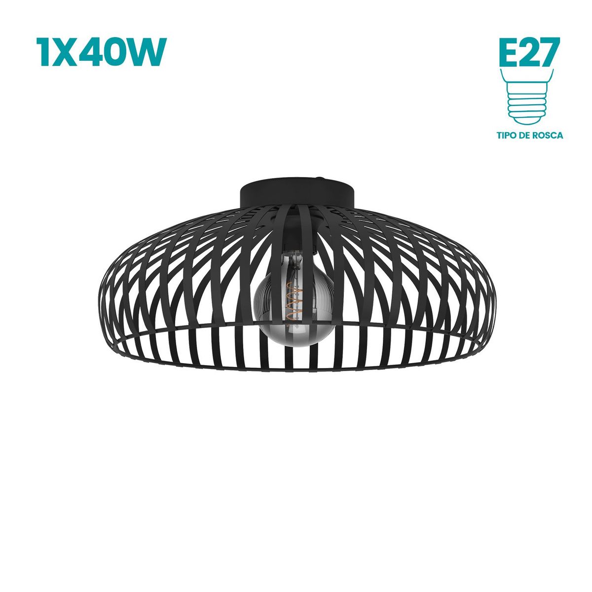 CRATE & BARREL - Lámpara De Techo Mogano 3 Eglo