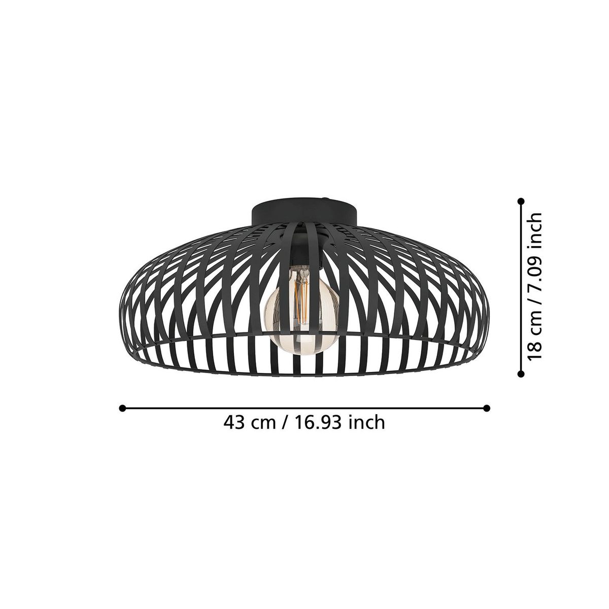 CRATE & BARREL - Lámpara De Techo Mogano 3 Eglo