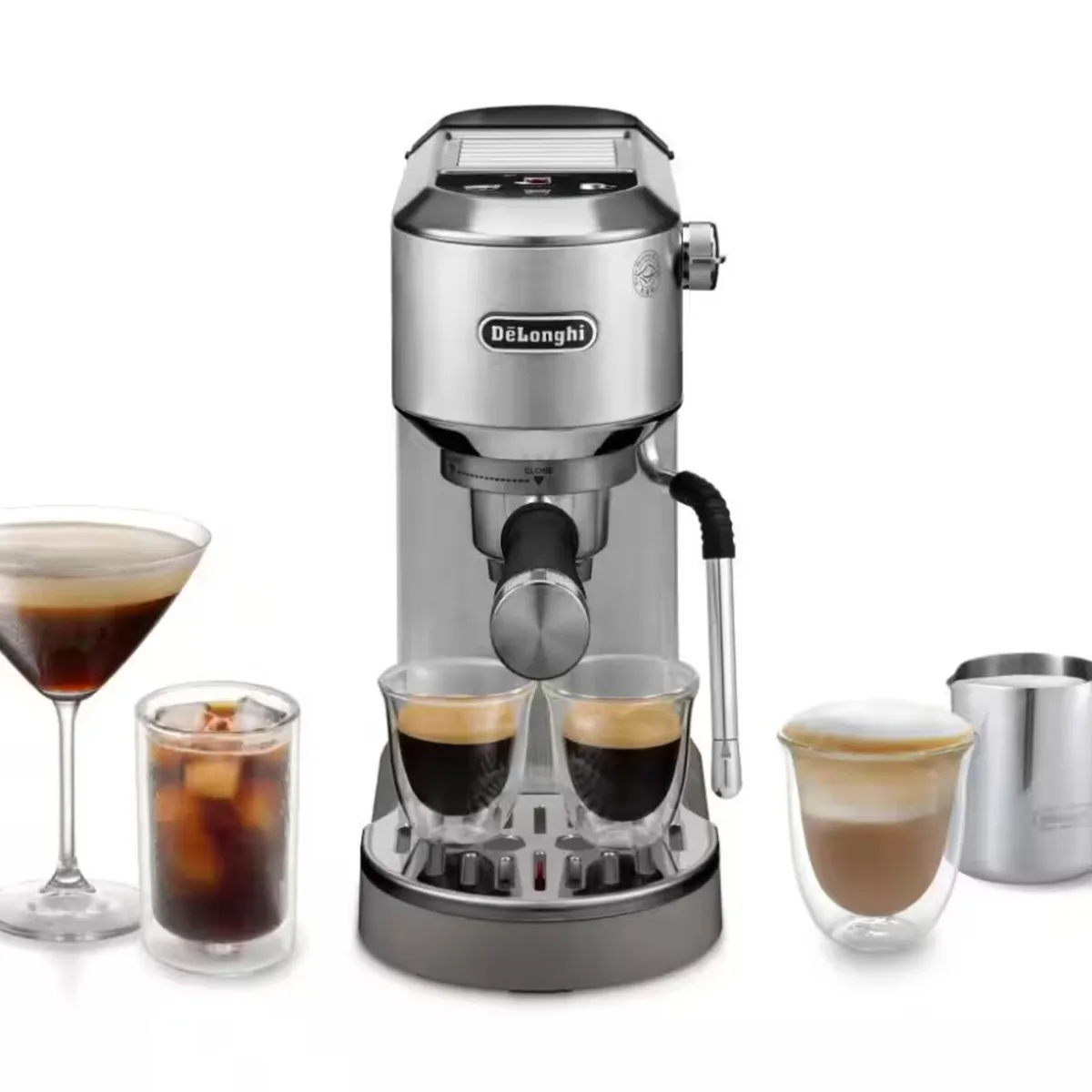 CRATE & BARREL - Cafetera Dedica Duo Metal Cold Extraction Delonghi