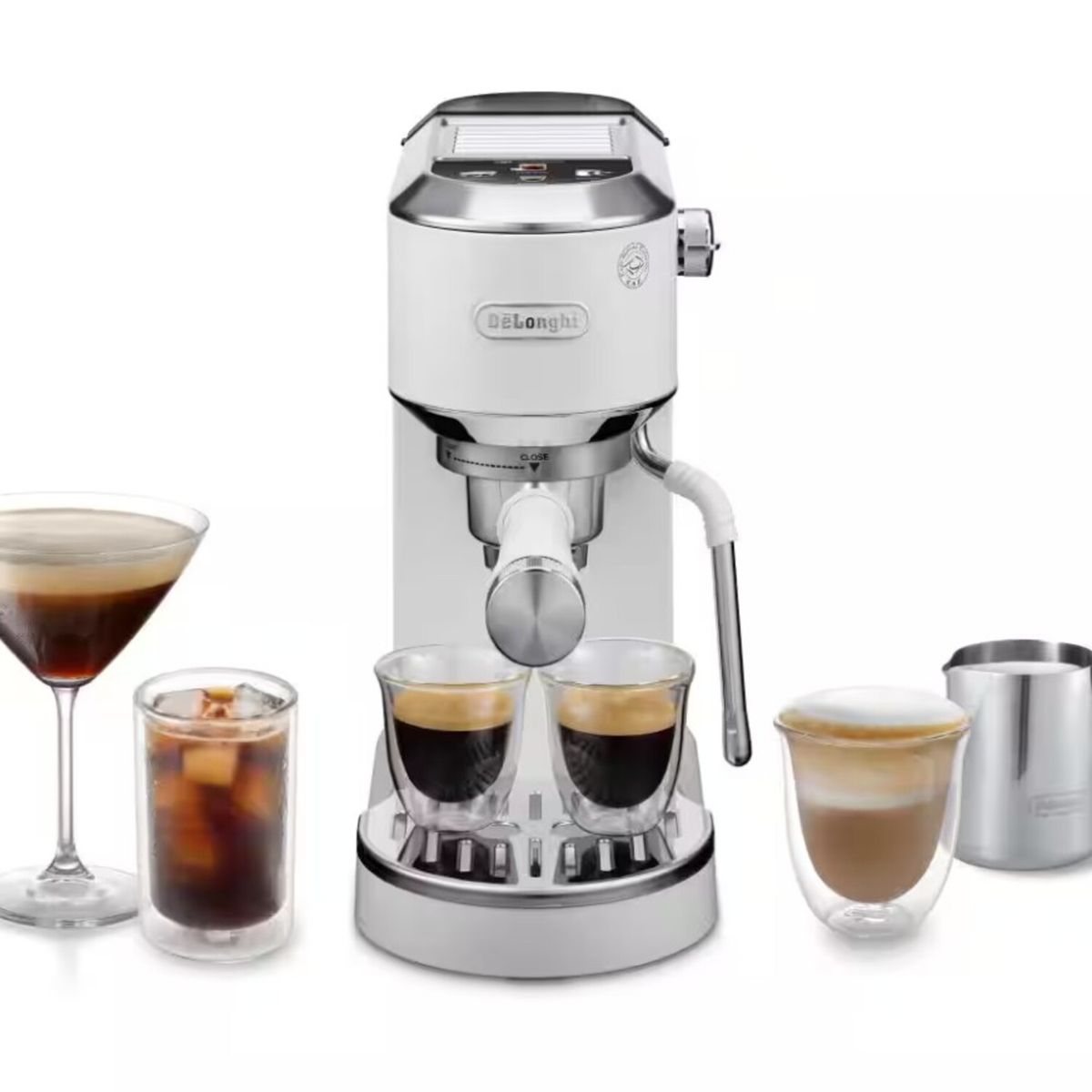 CRATE & BARREL - Cafetera Dedica Duo Blanca Cold Extraction Delonghi
