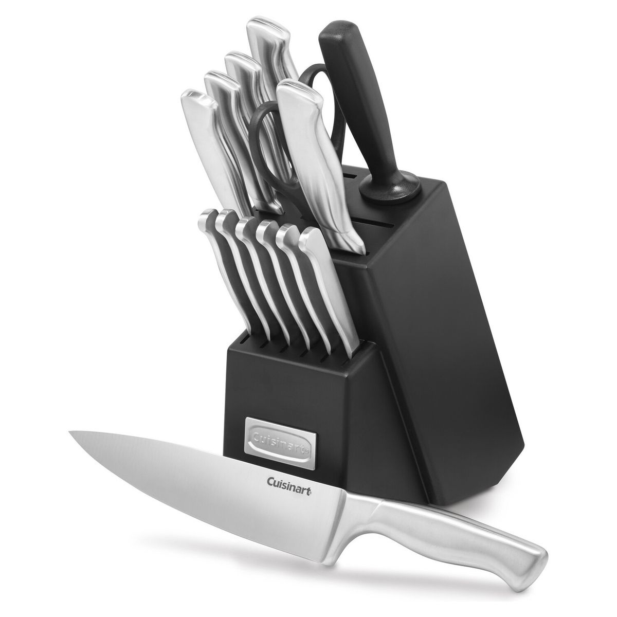 CRATE & BARREL - Taco de 15 Cuchillos de Acero Inoxidable con Afilador CUISINART