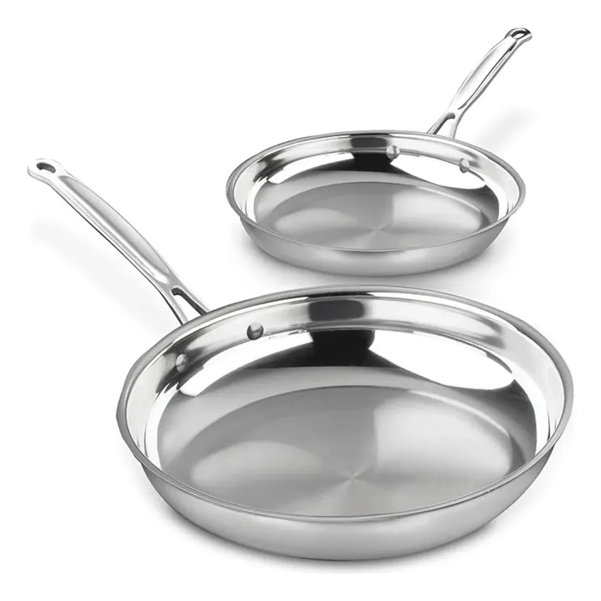 CRATE & BARREL - Set de 2 Sartenes Clásico de Acero Inoxidable CUISINART