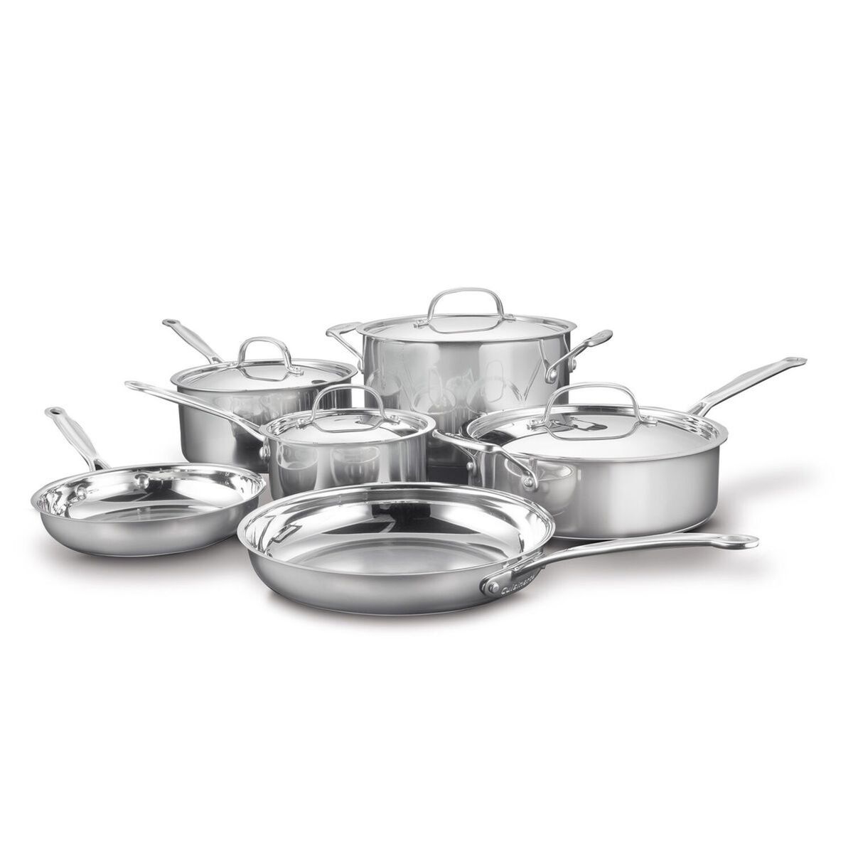 CRATE & BARREL - Set de 10 Ollas Clásico de Acero Inoxidable CUISINART