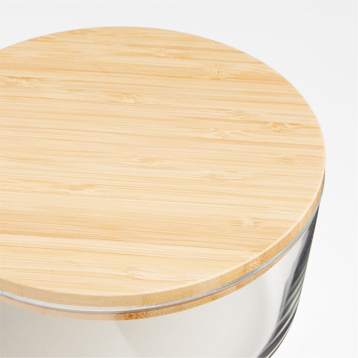 CRATE & BARREL - Set de Contenedores 20 Piezas de Vidrio con Tapa de Bambú