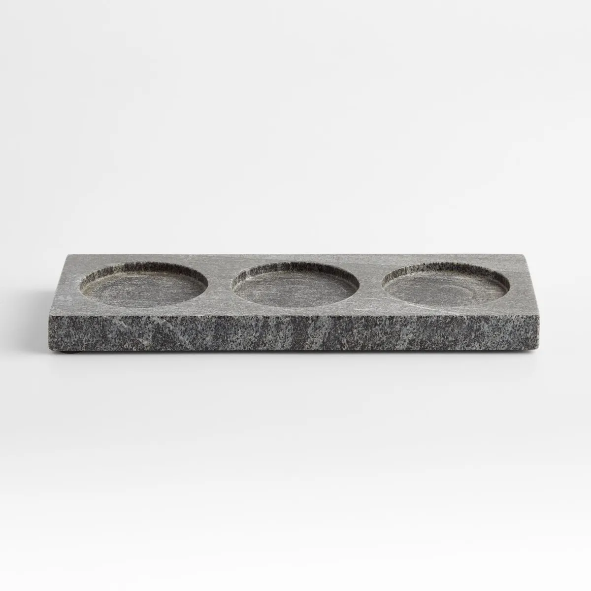 CRATE & BARREL - Jabonera de Mármol Hayes 3 Espacios