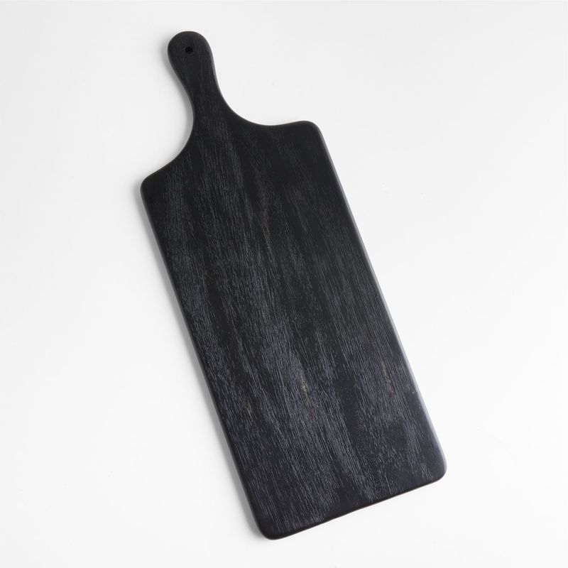 CRATE & BARREL - Tabla De Servir Tondo De Madera Ebonizada