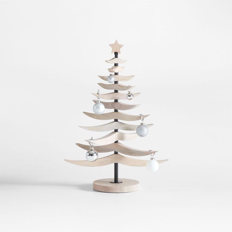 CRATE & BARREL - Árbol de Navidad de Madera Blanqueada Tannenbaum