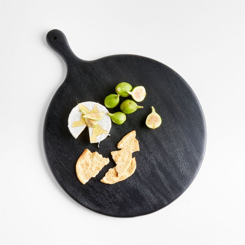 CRATE & BARREL - Tabla De Servir Tondo De Madera Ebonizada