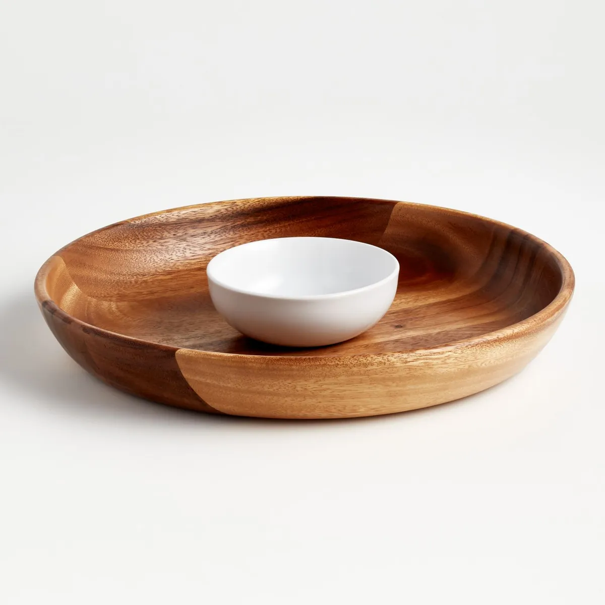 CRATE & BARREL - Bowl Chip And Dip De Madera