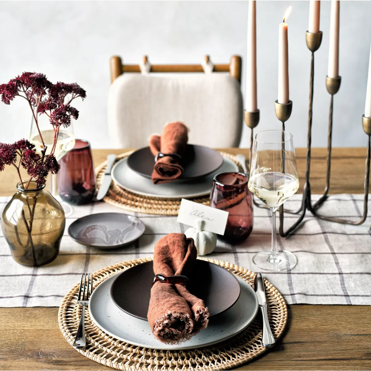 CRATE & BARREL - Set de 4 Platos Aperitivos Botanical de Cerámica