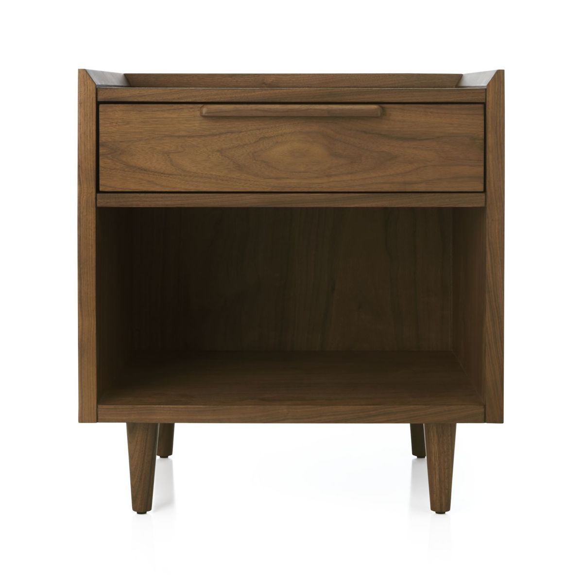 CRATE & BARREL - Mesa de Noche Tate Nogal 1 Cajón