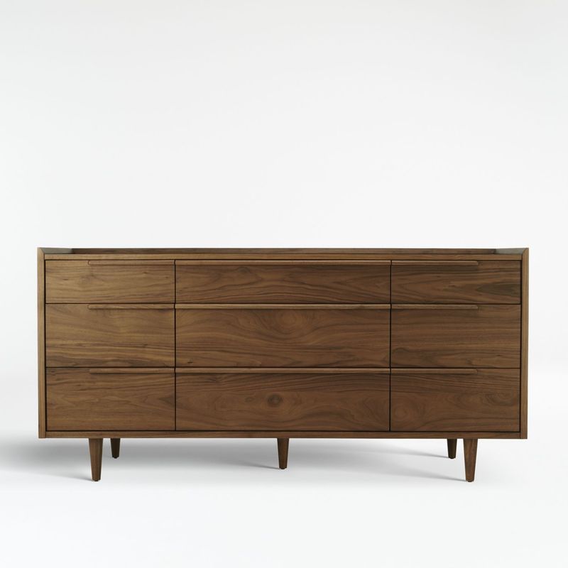 CRATE & BARREL - Cómoda Tate Nogal 9 Cajones