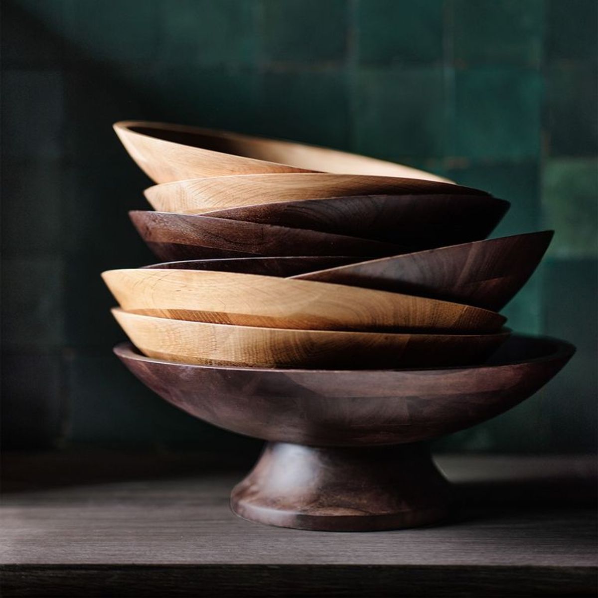 CRATE & BARREL - Bowl Madeira de Servir de Madera