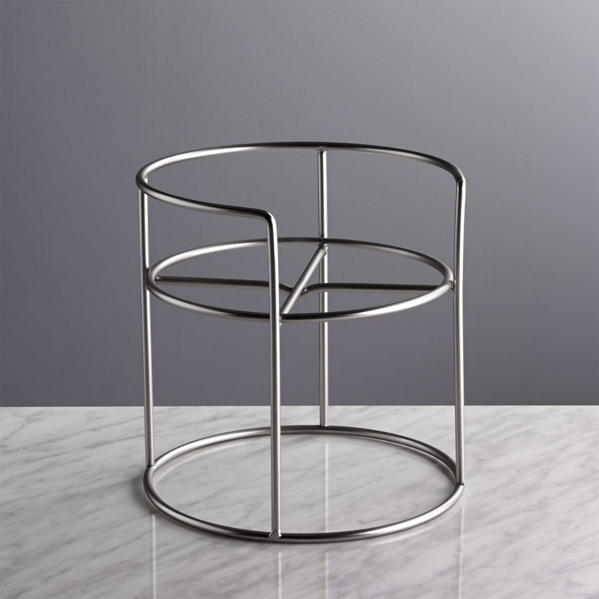 CRATE & BARREL - Soporte para Dispensador de Bebidas de Metal Plateado