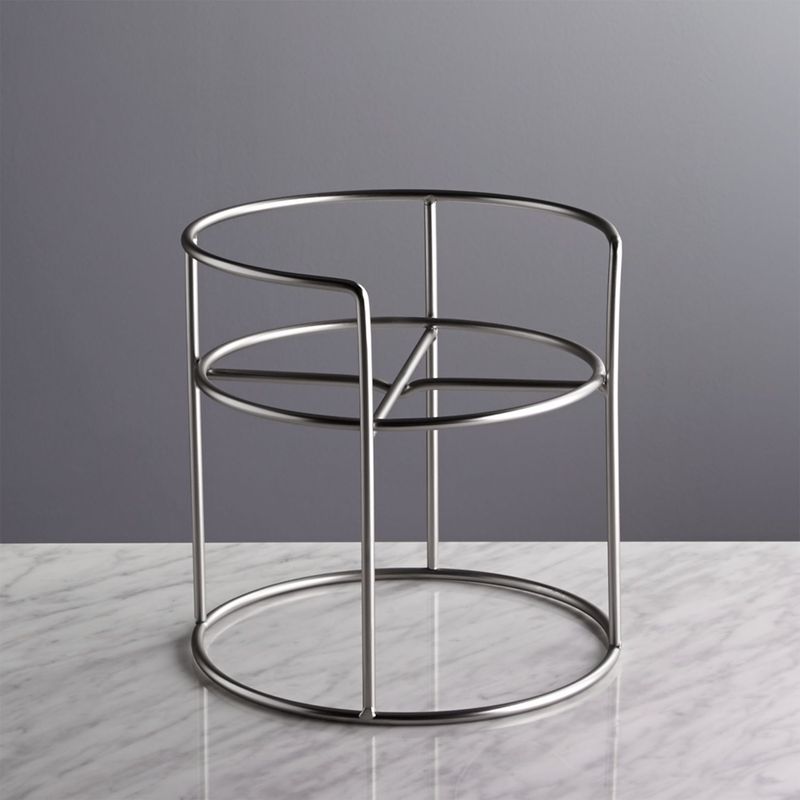 CRATE & BARREL - Soporte para Dispensador de Bebidas de Metal Plateado