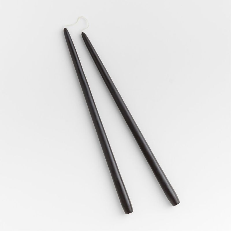 CRATE & BARREL - SET 2 VELAS NEGRO 18in