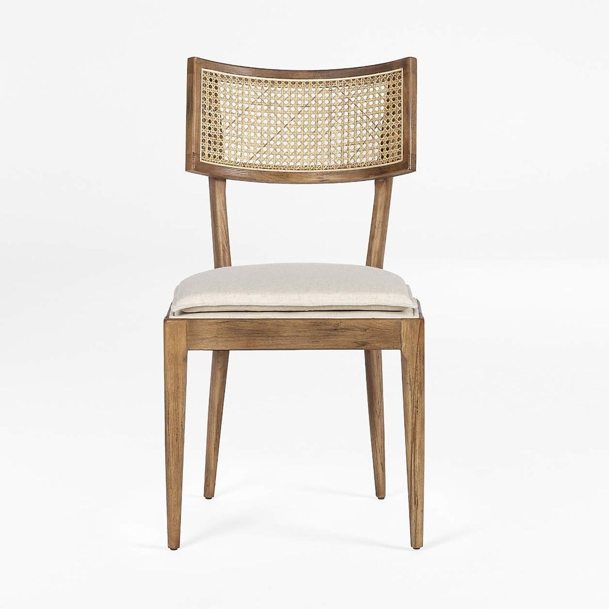 CRATE & BARREL - Silla de Comedor de Terraza Libby de Madera Natural con Cojín