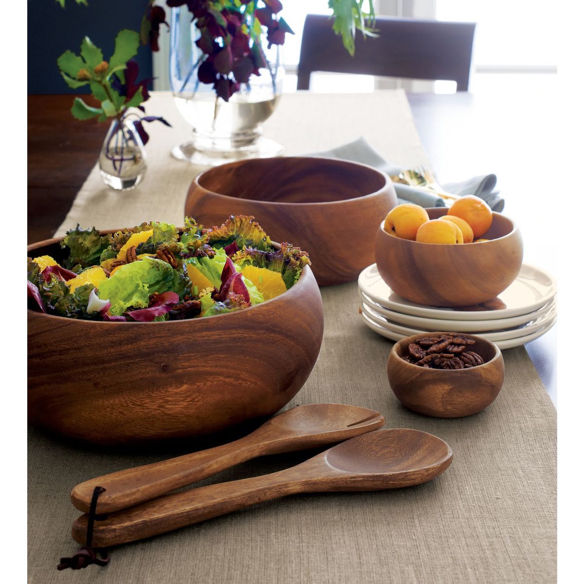 CRATE & BARREL - Camino de Mesa de Lino Beckett de 229cm Natural