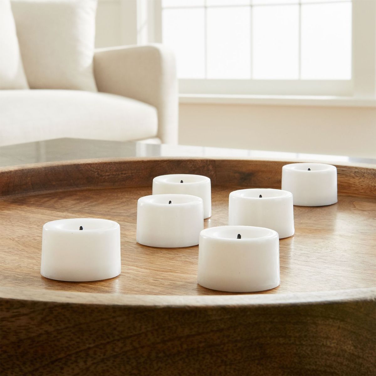 CRATE & BARREL - Set de 6 Velas Candelita sin Llama White